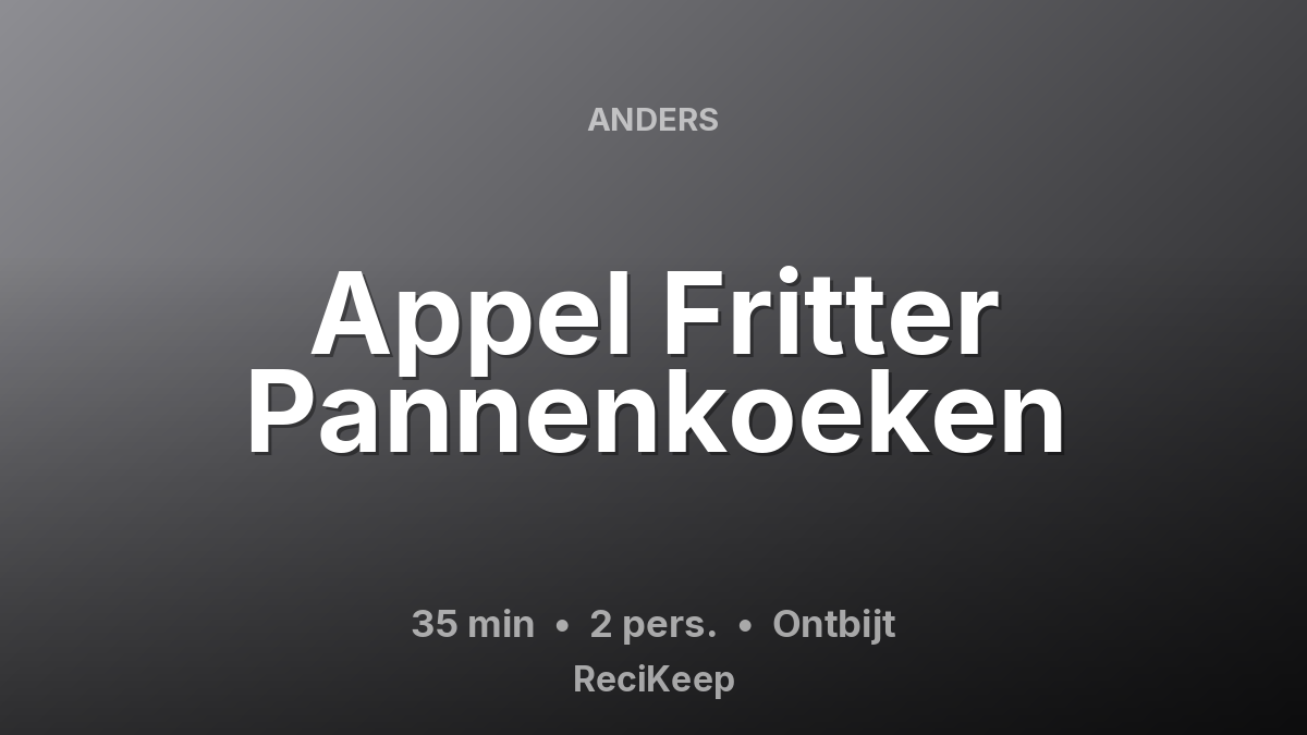 Receptkaart Appel Fritter Pannenkoeken – Ontbijt