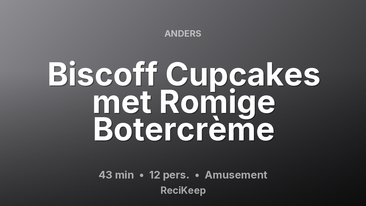 Receptkaart Biscoff Cupcakes met Romige Botercrème – Amusement
