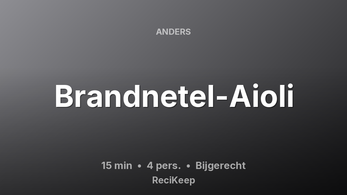 Receptkaart Brandnetel-Aioli – Bijgerecht