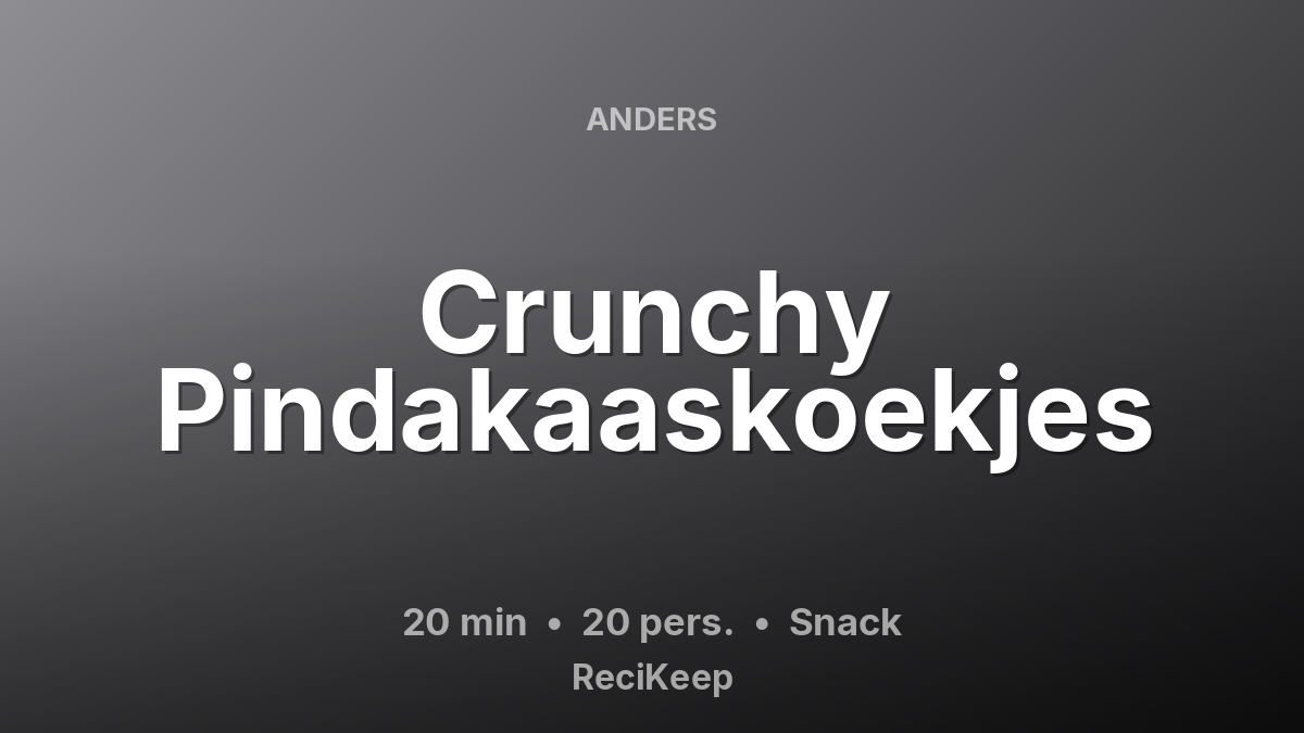 Receptkaart Crunchy Pindakaaskoekjes – Snack