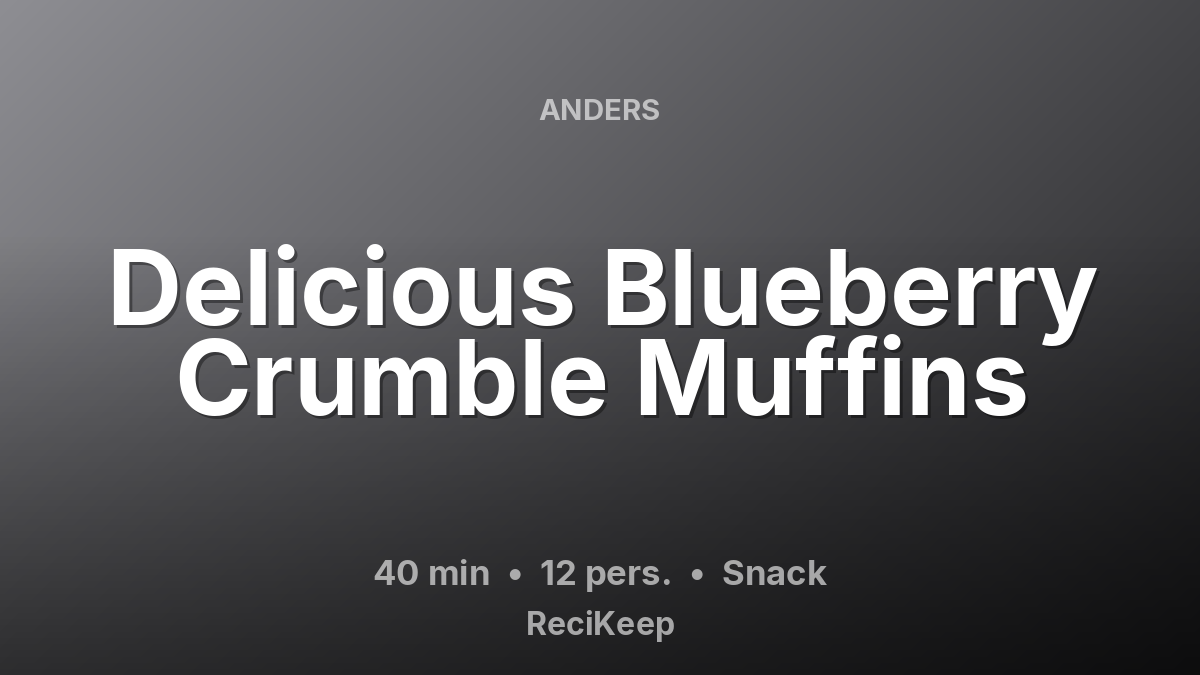 Receptkaart Delicious Blueberry Crumble Muffins – Snack