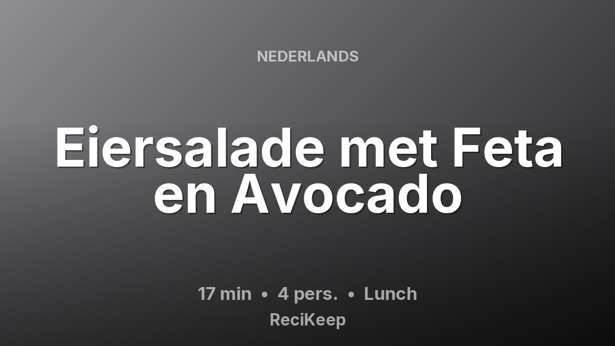 Receptkaart Eiersalade met Feta en Avocado – Lunch