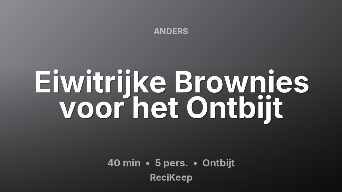 Receptkaart Eiwitrijke Brownies voor het Ontbijt – Ontbijt