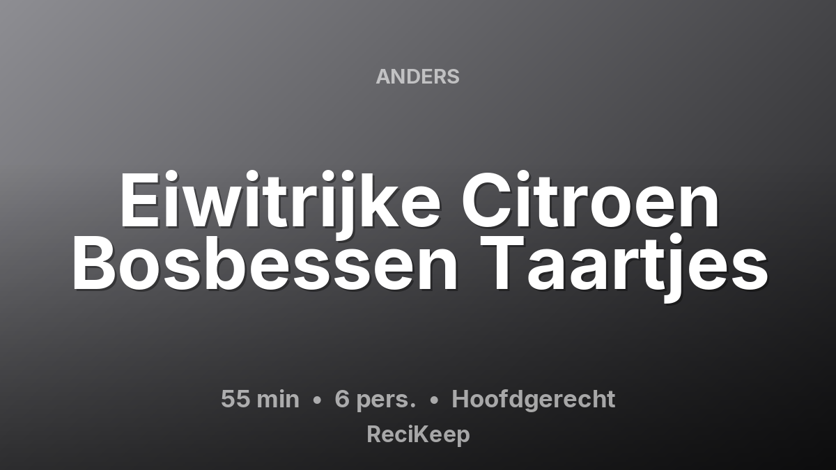 Receptkaart Eiwitrijke Citroen Bosbessen Taartjes – Hoofdgerecht