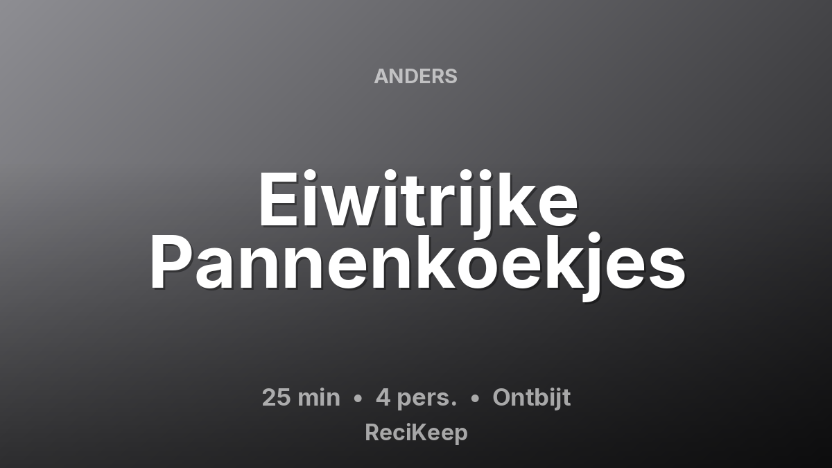 Receptkaart Eiwitrijke Pannenkoekjes – Ontbijt