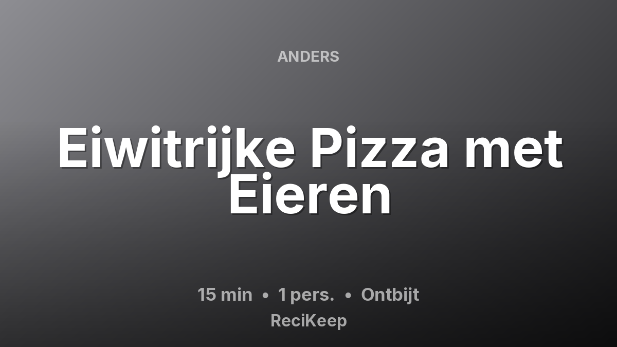 Receptkaart Eiwitrijke Pizza met Eieren – Ontbijt