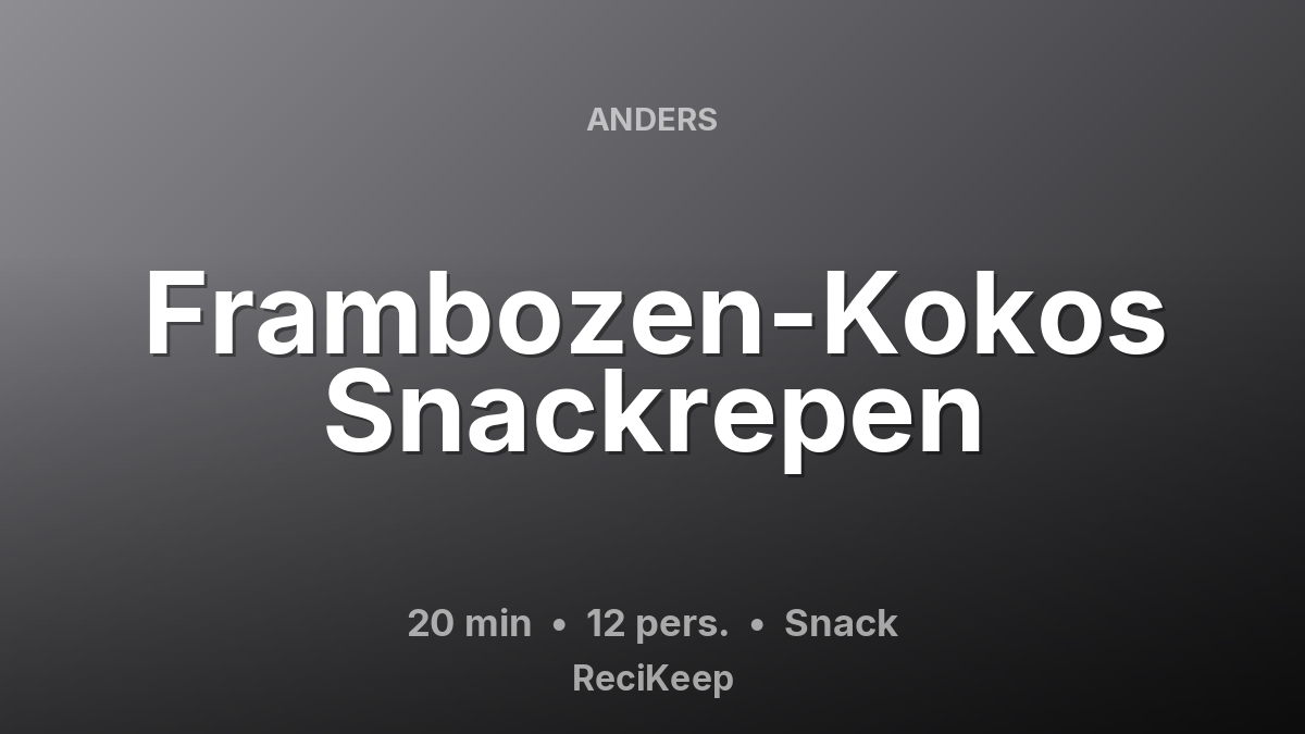 Receptkaart Frambozen-Kokos Snackrepen – Snack
