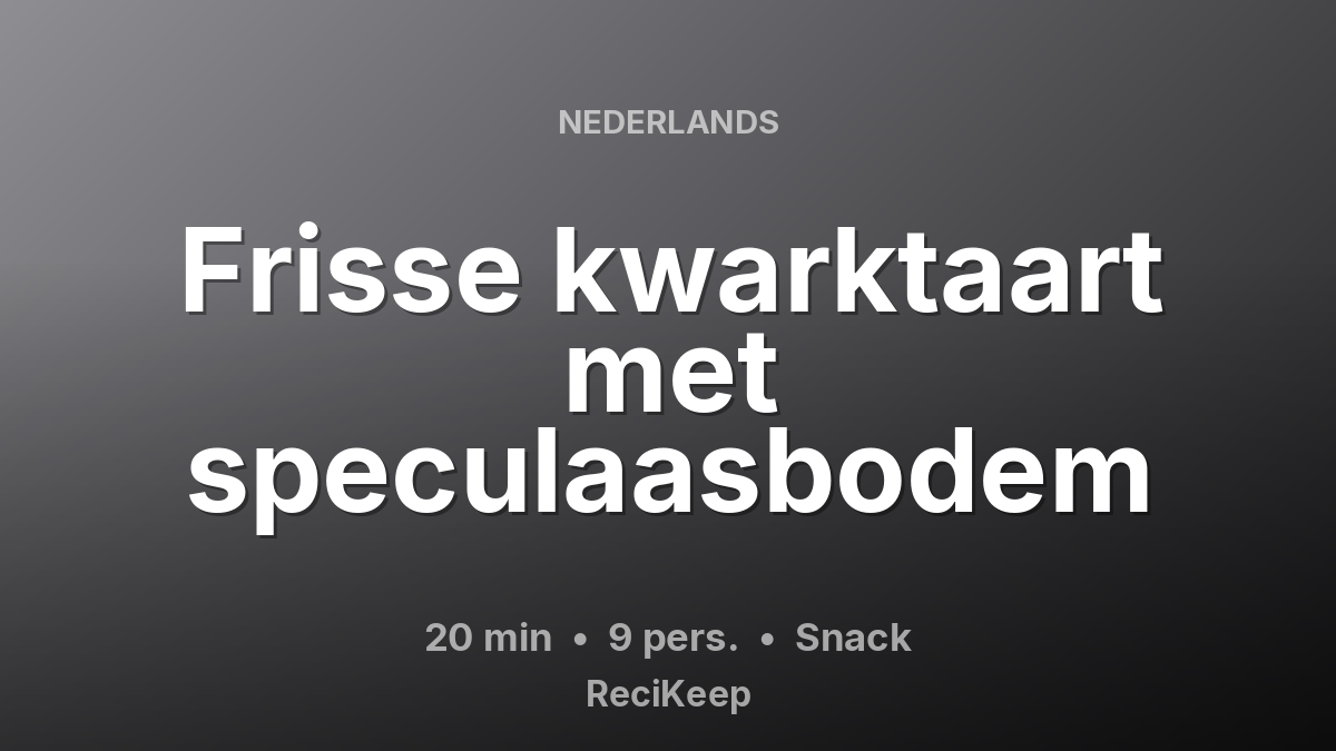 Receptkaart Frisse kwarktaart met speculaasbodem – Snack