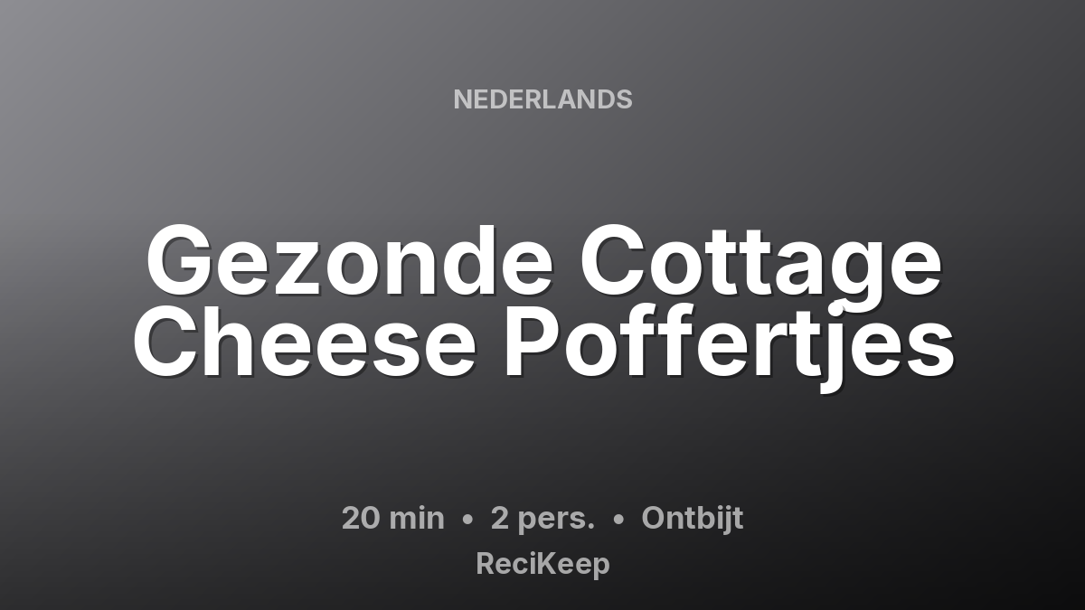 Receptkaart Gezonde Cottage Cheese Poffertjes – Ontbijt