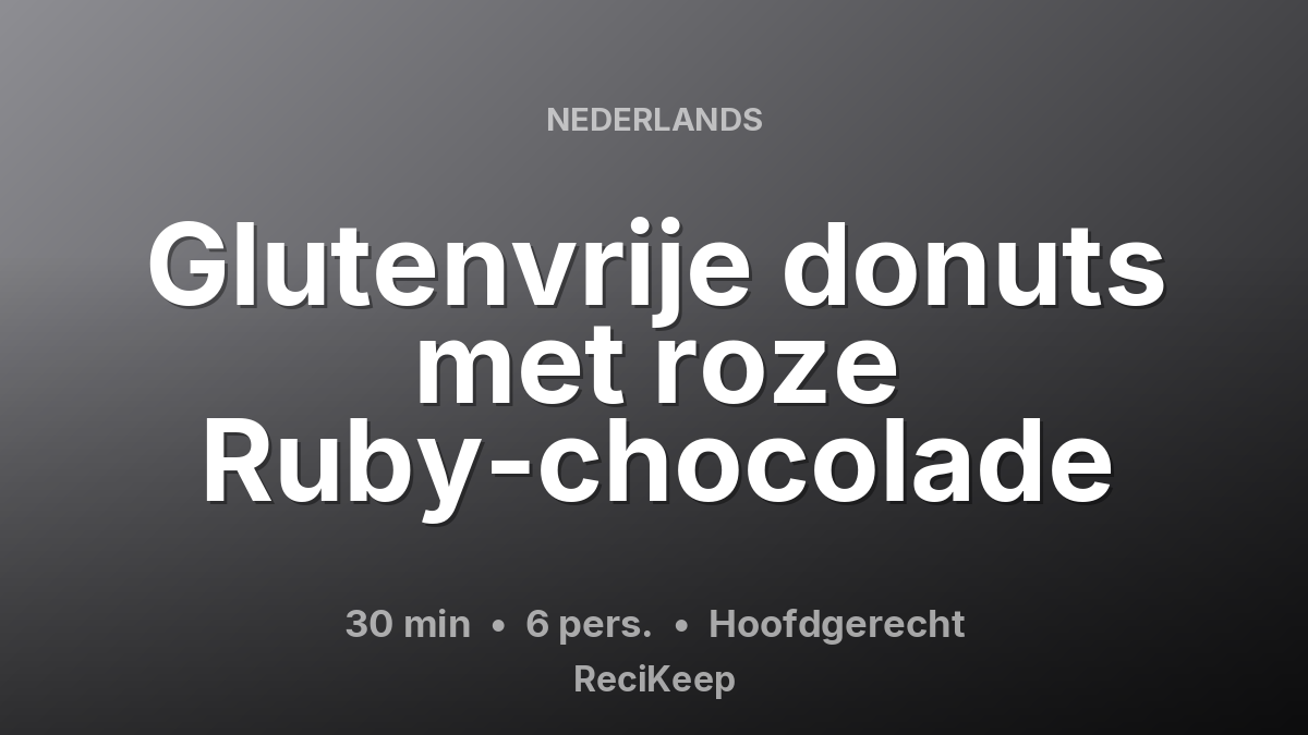 Receptkaart Glutenvrije donuts met roze Ruby-chocolade – Hoofdgerecht