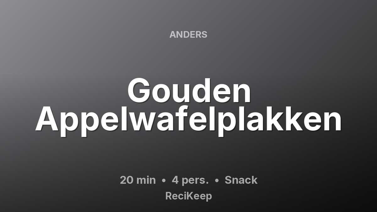 Receptkaart Gouden Appelwafelplakken – Snack