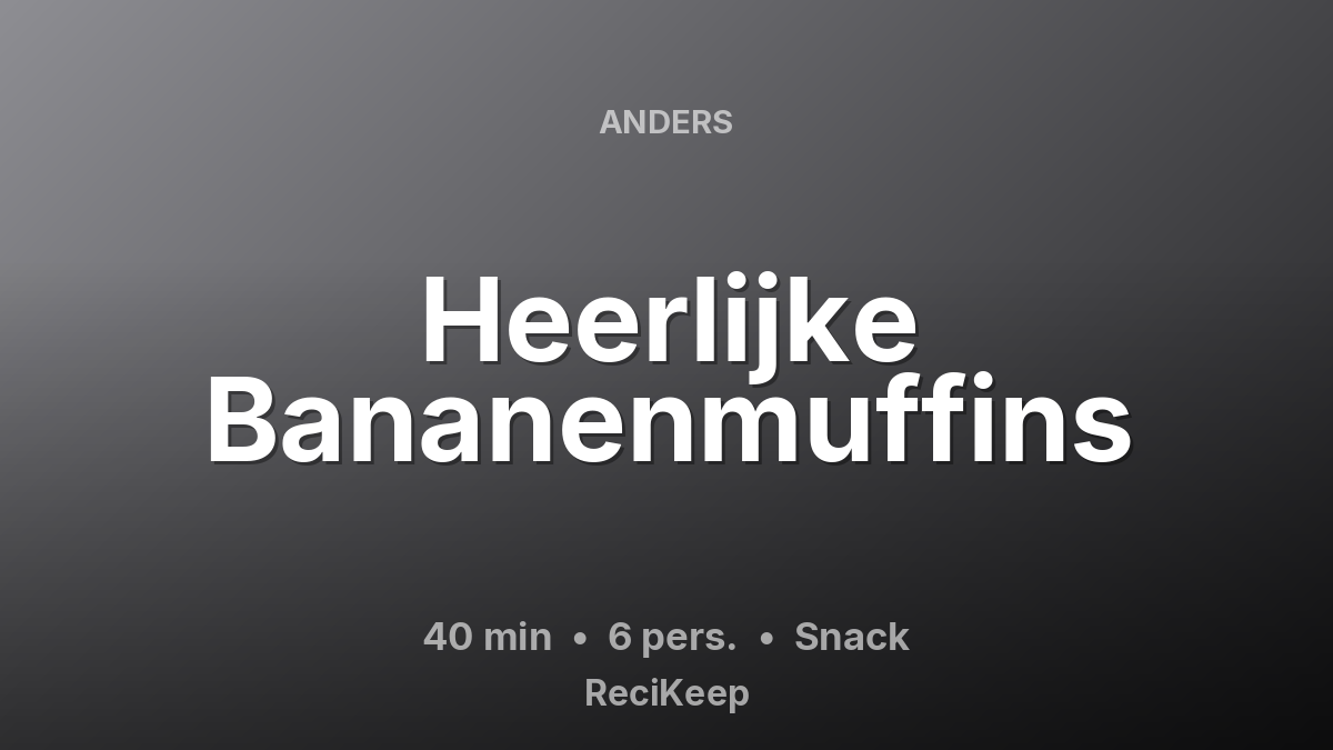 Receptkaart Heerlijke Bananenmuffins – Snack