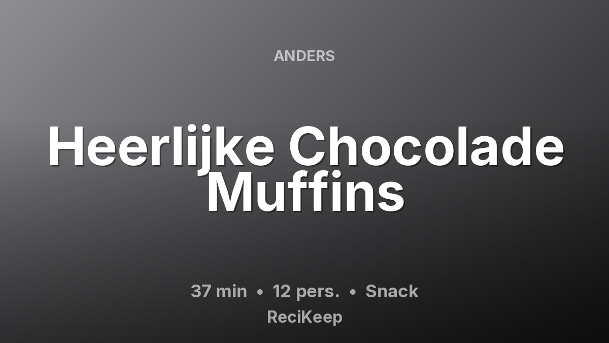 Receptkaart Heerlijke Chocolade Muffins – Snack