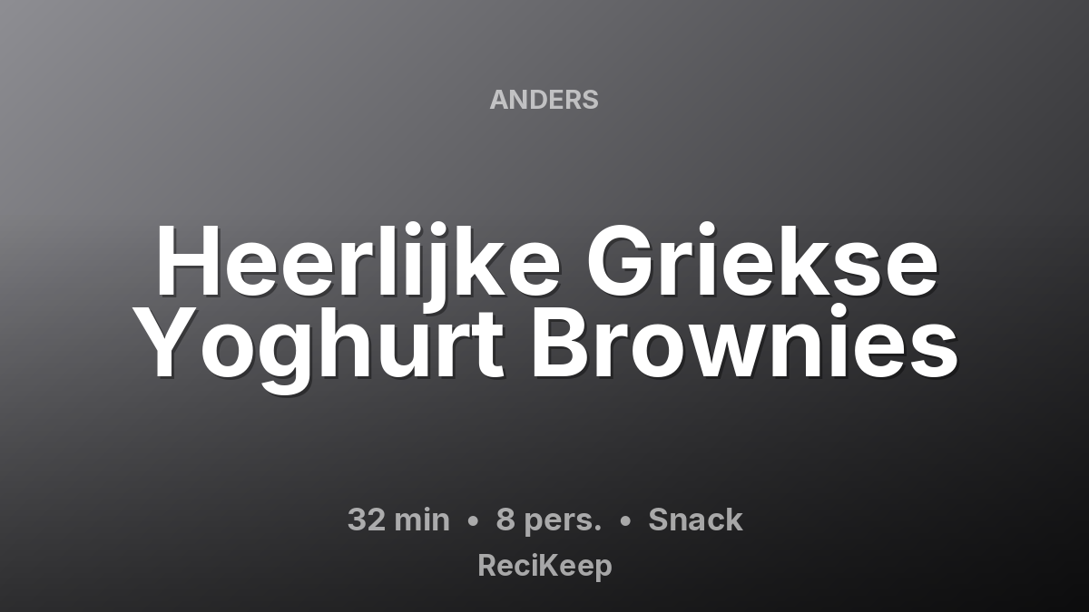 Receptkaart Heerlijke Griekse Yoghurt Brownies – Snack