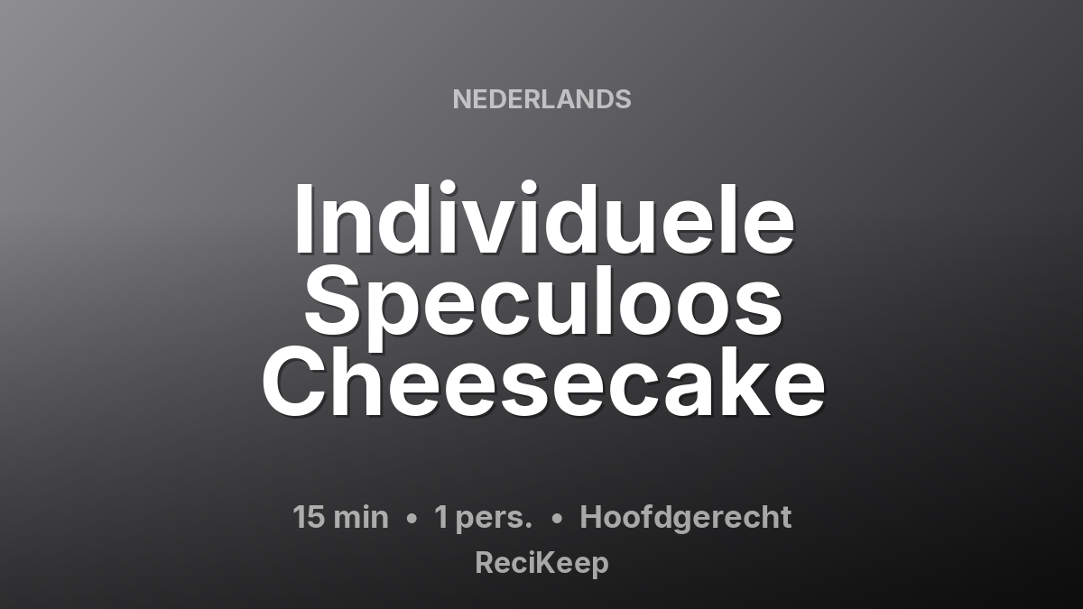Receptkaart Individuele Speculoos Cheesecake – Hoofdgerecht