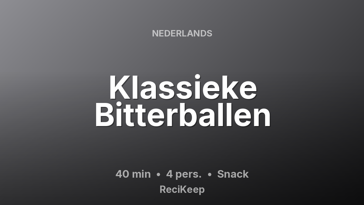 Receptkaart Klassieke Bitterballen – Snack