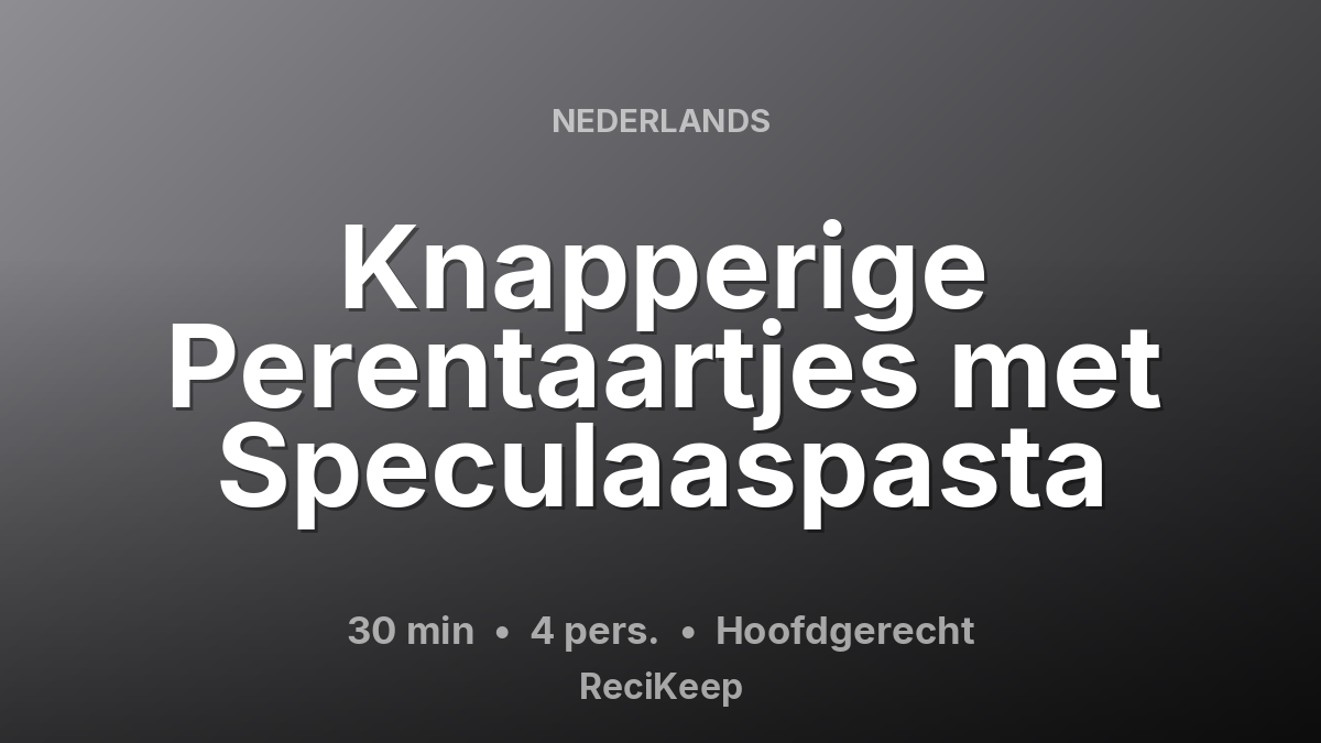 Receptkaart Knapperige Perentaartjes met Speculaaspasta – Hoofdgerecht