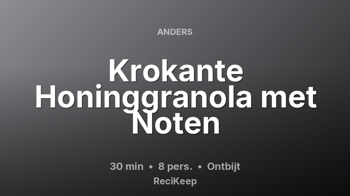 Receptkaart Krokante Honinggranola met Noten – Ontbijt