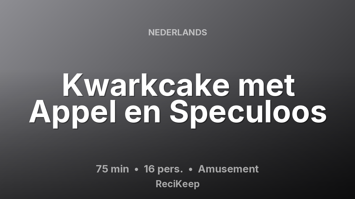 Receptkaart Kwarkcake met Appel en Speculoos – Amusement