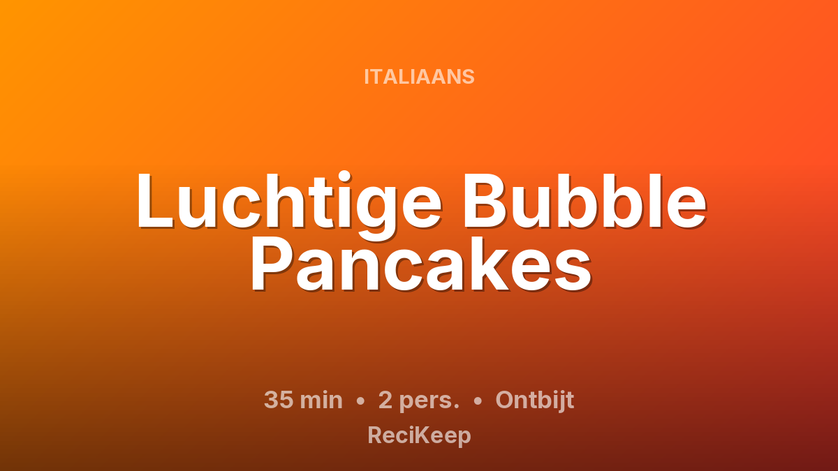 Receptkaart Luchtige Bubble Pancakes – Ontbijt