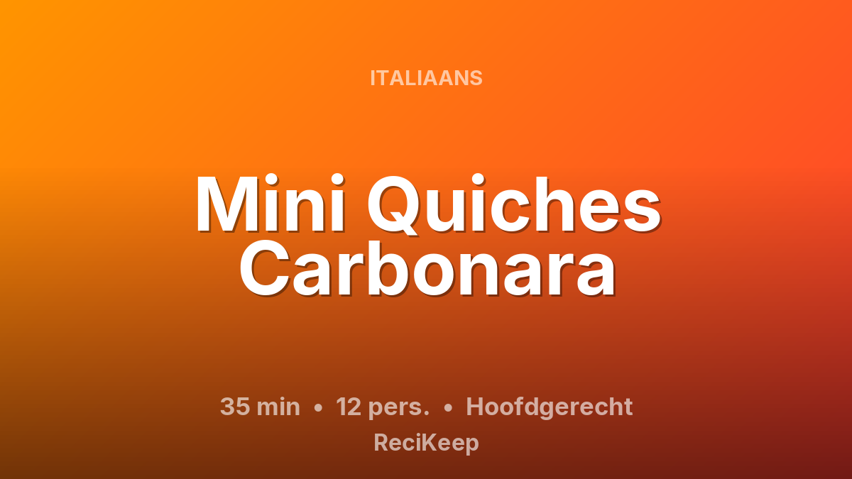 Receptkaart Mini Quiches Carbonara – Hoofdgerecht