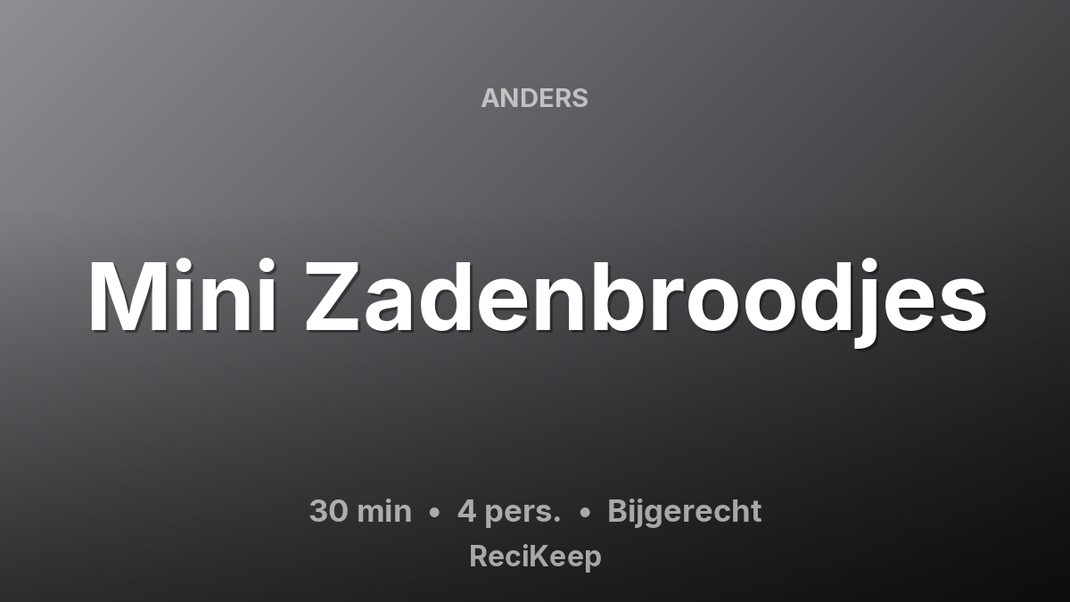 Receptkaart Mini Zadenbroodjes – Bijgerecht