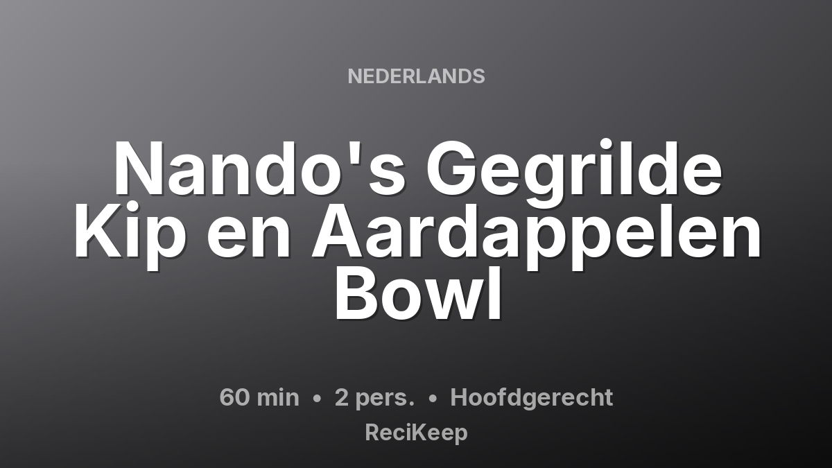 Receptkaart Nando's Gegrilde Kip en Aardappelen Bowl – Hoofdgerecht