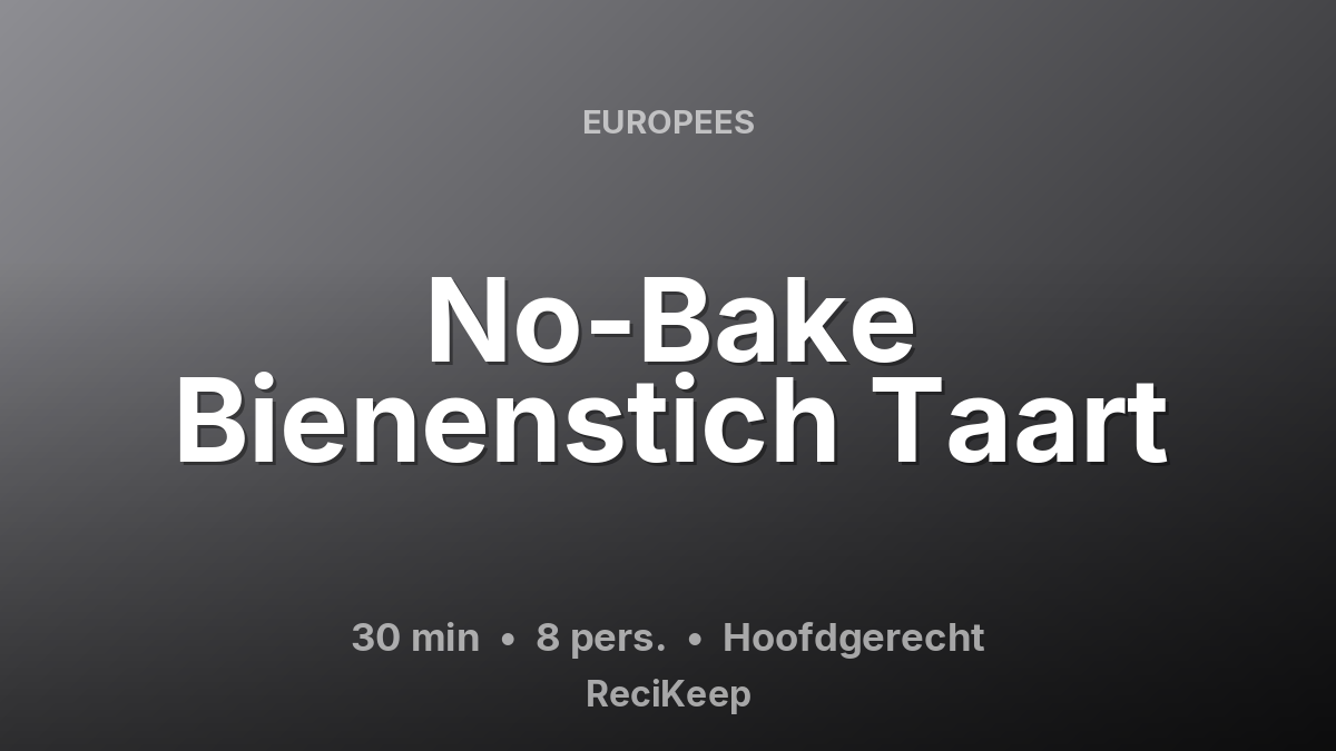 Receptkaart No-Bake Bienenstich Taart – Hoofdgerecht