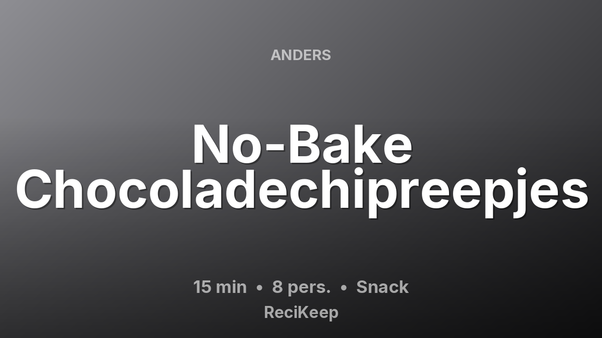 Receptkaart No-Bake Chocoladechipreepjes – Snack