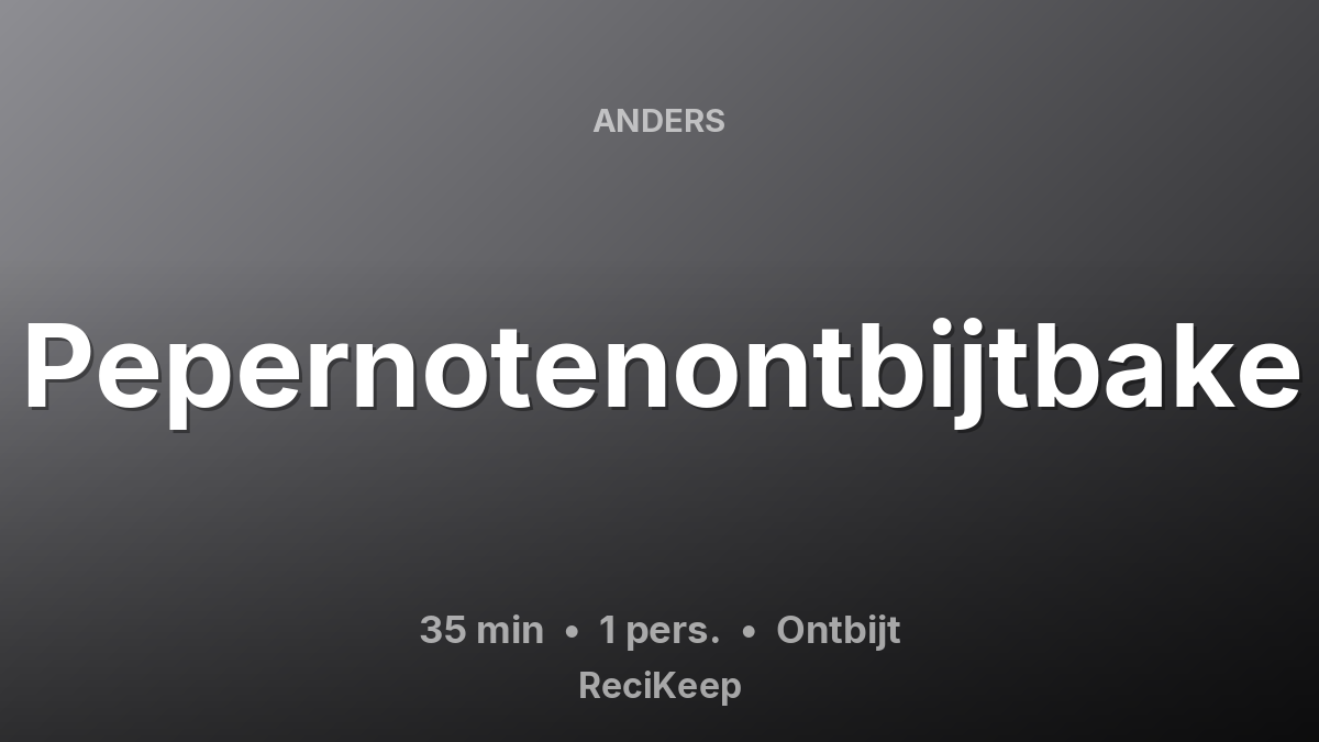 Receptkaart Pepernotenontbijtbake – Ontbijt