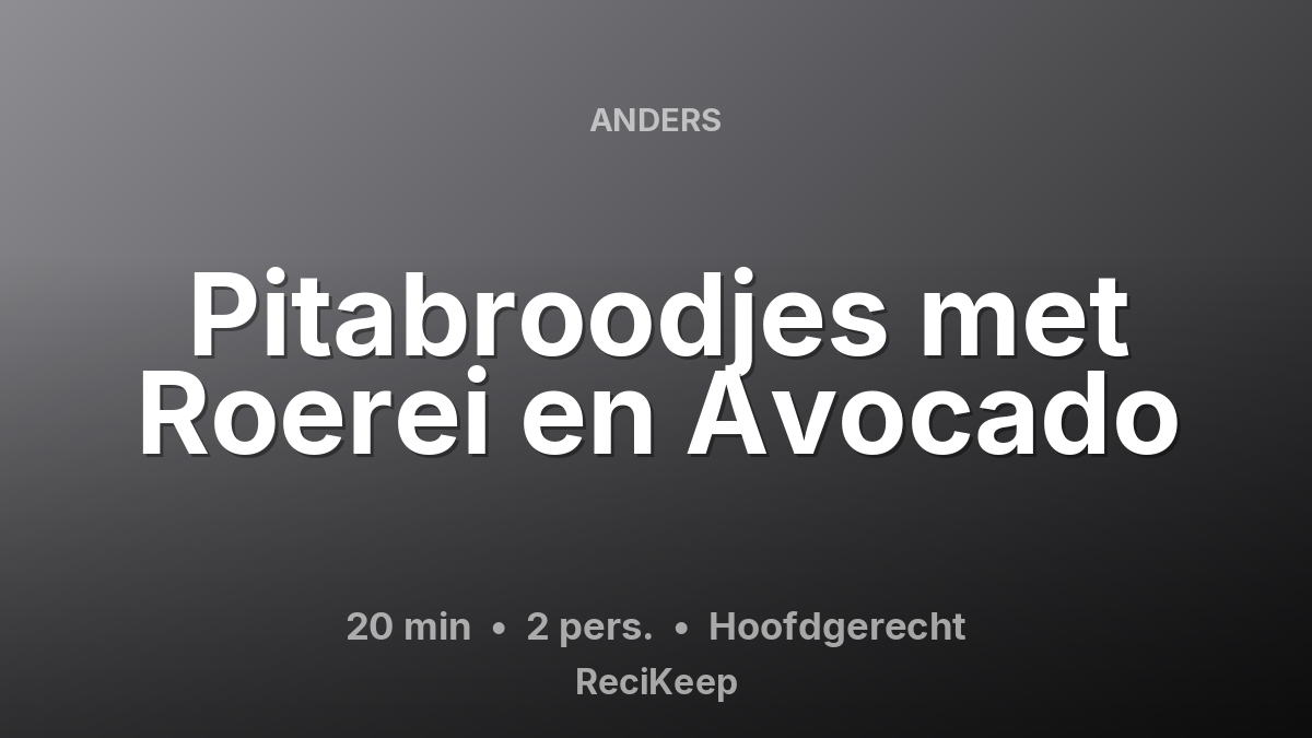 Receptkaart Pitabroodjes met Roerei en Avocado – Hoofdgerecht