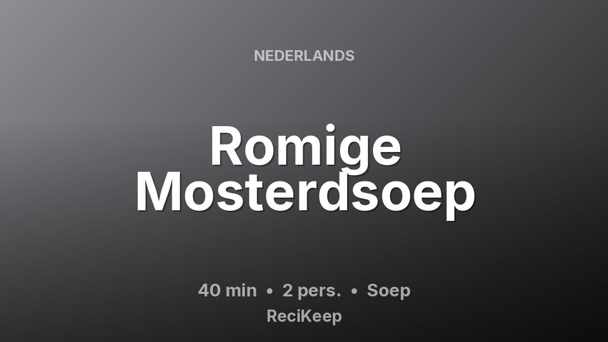 Receptkaart Romige Mosterdsoep – Soep