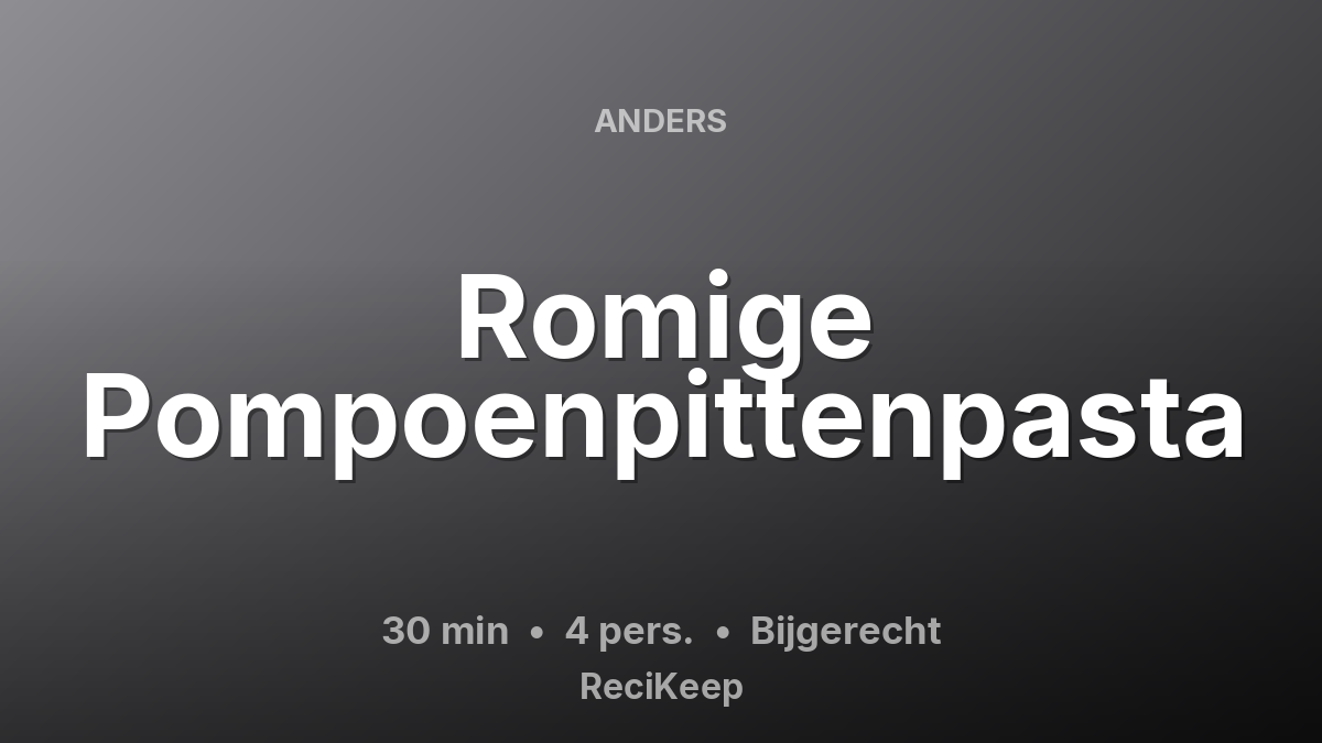 Receptkaart Romige Pompoenpittenpasta – Bijgerecht