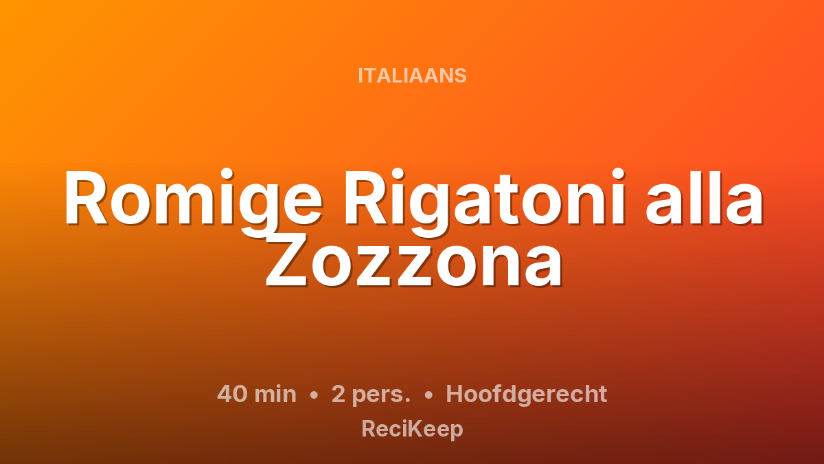 Receptkaart Romige Rigatoni alla Zozzona – Hoofdgerecht