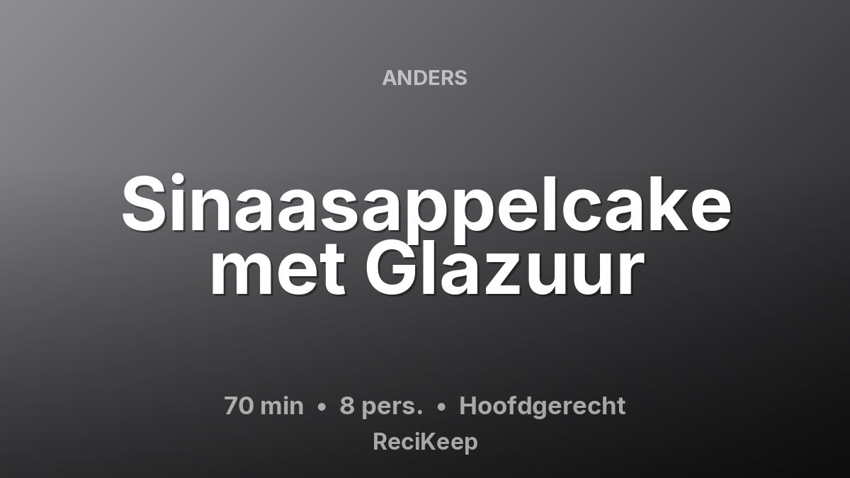 Receptkaart Sinaasappelcake met Glazuur – Hoofdgerecht