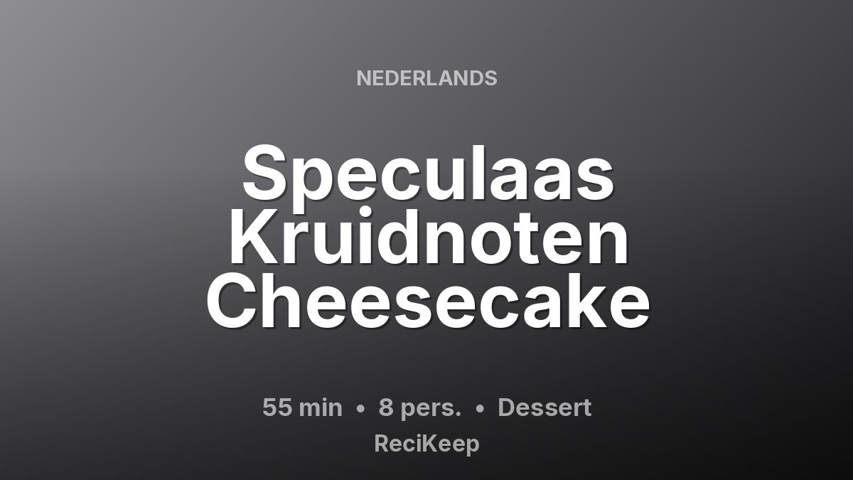 Receptkaart Speculaas Kruidnoten Cheesecake – Dessert