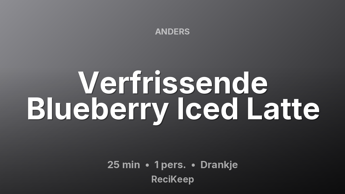 Receptkaart Verfrissende Blueberry Iced Latte – Drankje