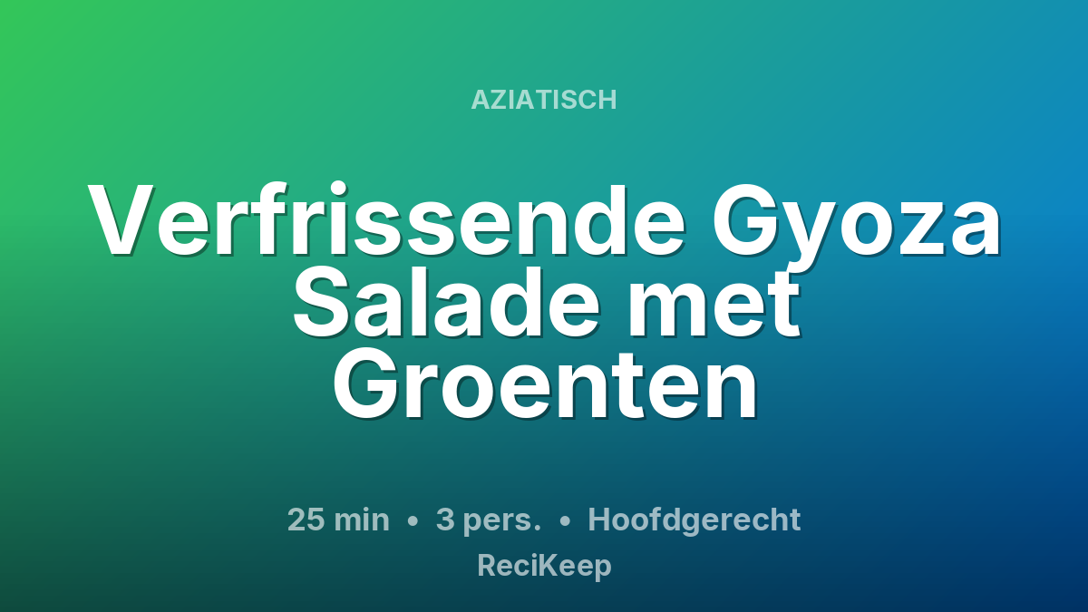 Receptkaart Verfrissende Gyoza Salade met Groenten – Hoofdgerecht