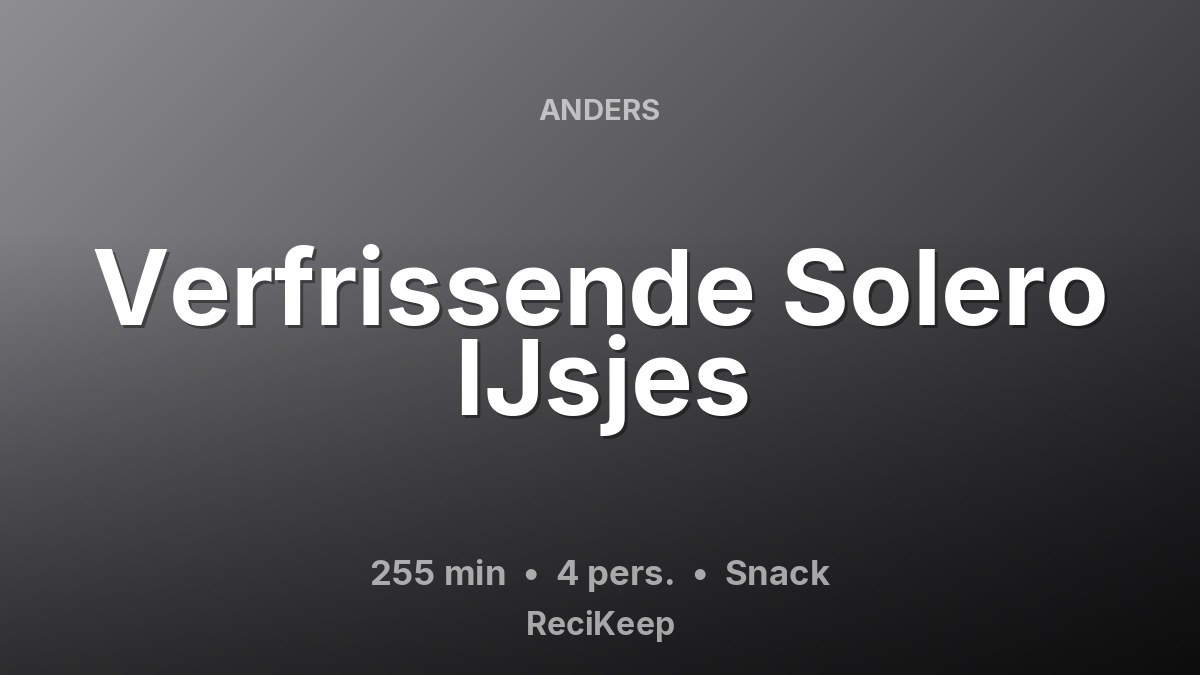 Receptkaart Verfrissende Solero IJsjes – Snack