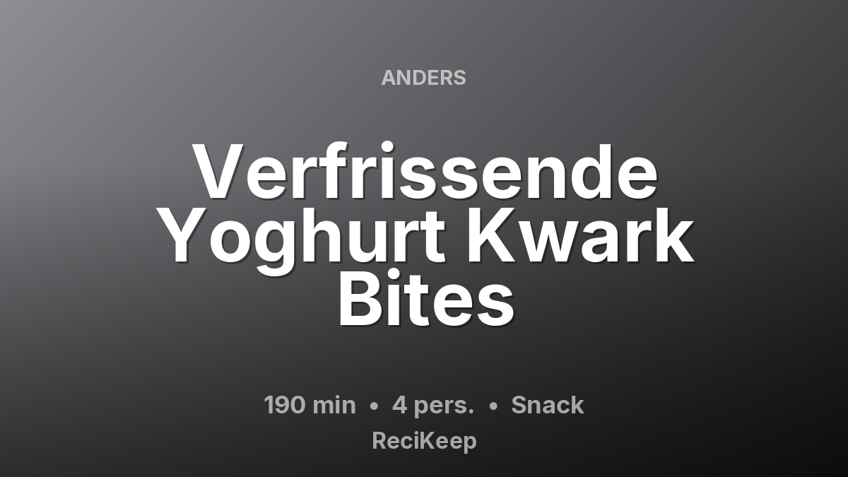 Receptkaart Verfrissende Yoghurt Kwark Bites – Snack